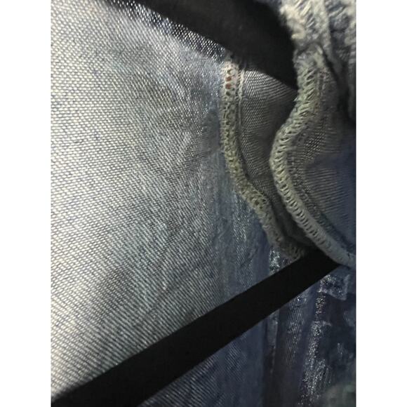 90s Denim Rose Floral Print Button Up Blouse Top Size Small Boho Western Cottage - Picture 4 of 7